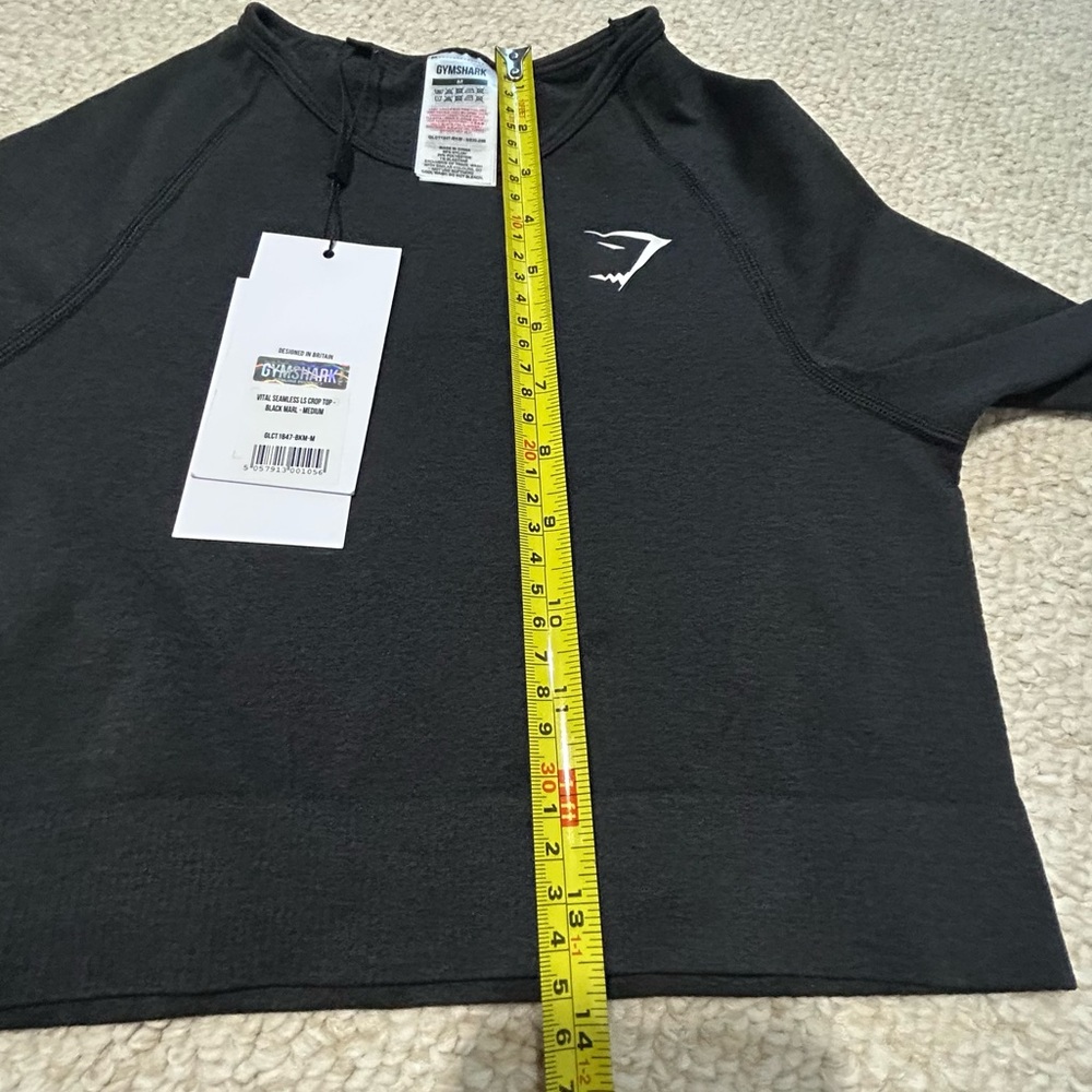 Gymshark Vital Seamless Crop Top women's medium black marl NWT Workout Athletic - Picture 14 of 14